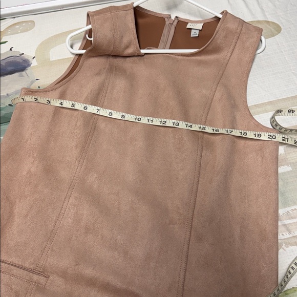 a new day Blush Pink tan Faux Suede Sleeveless Shift Dress sz 16 - Picture 7 of 9